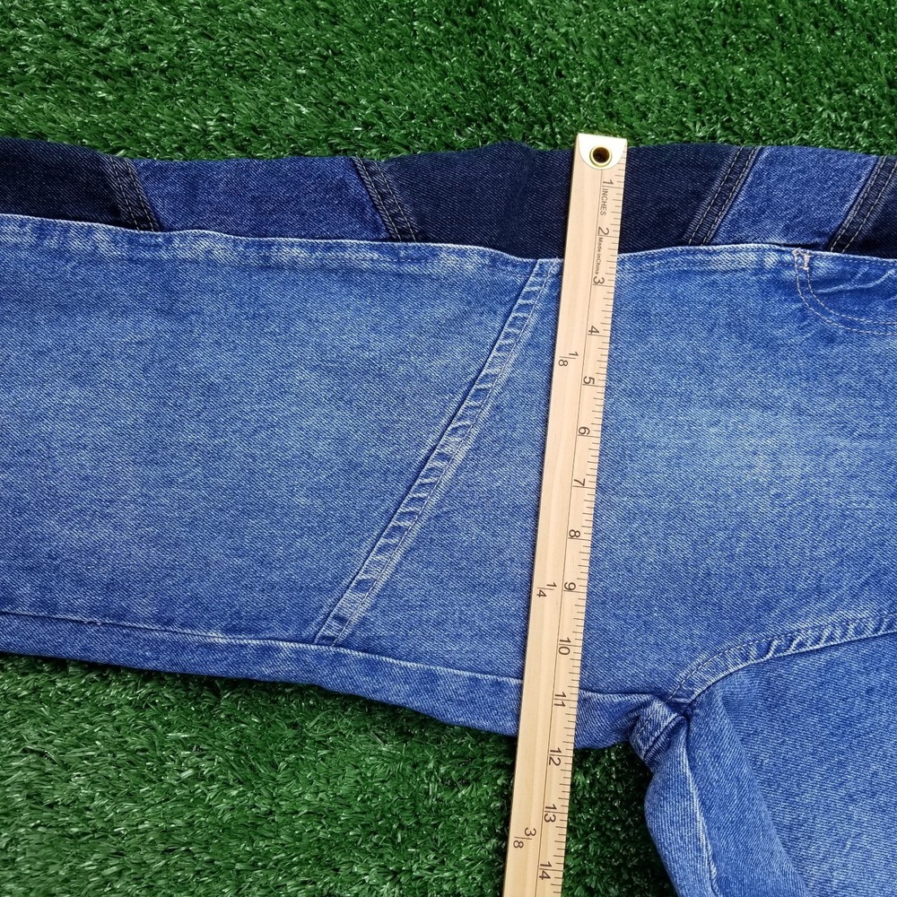 Free People Jeans Womens Size 30 Blue Denim  Barrel Leg Patchwork - Picture 6 of 9